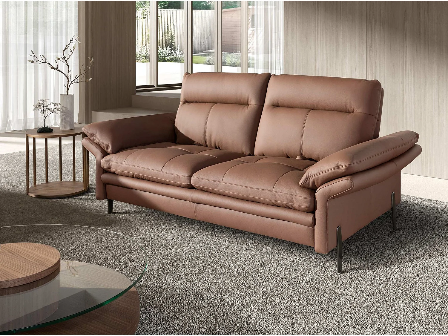 2-Sitzer-Sofa aus braunem Leder 6242 ANGEL CERDA