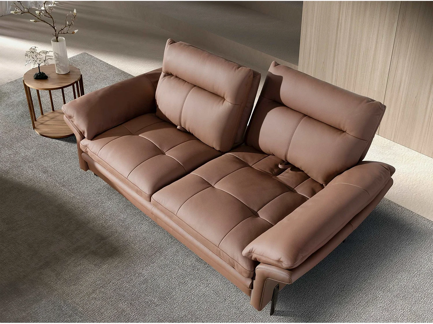2-Sitzer-Sofa aus braunem Leder 6242 ANGEL CERDA