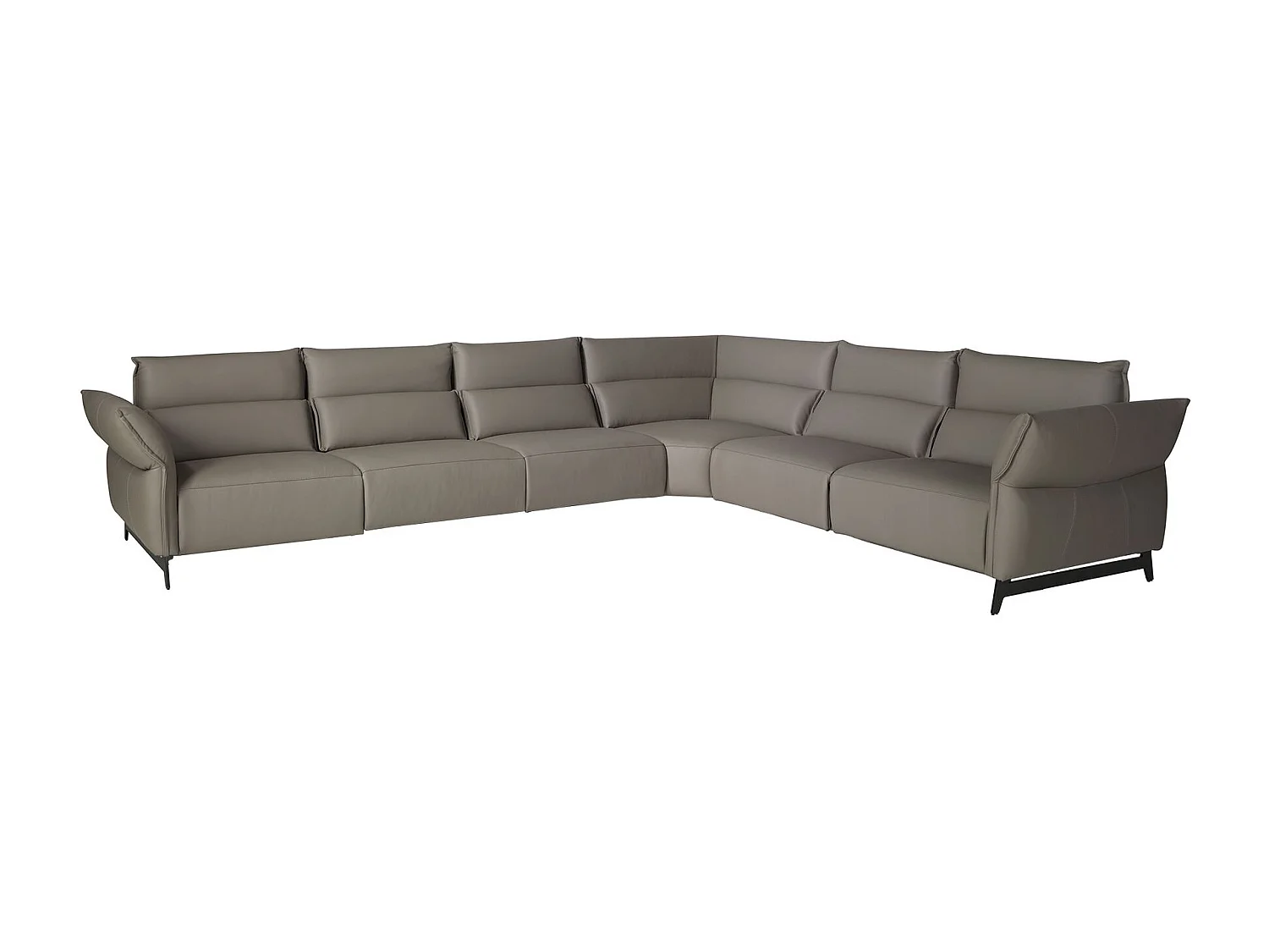 Canapé d'angle modulable relax en cuir gris foncé 6249 ANGEL CERDA