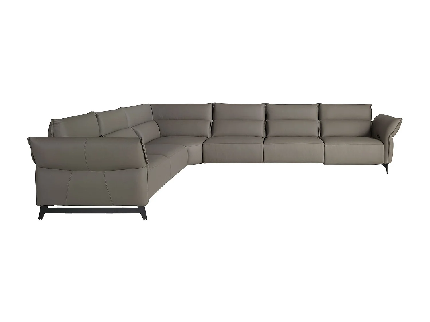Canapé d'angle modulable relax en cuir gris foncé 6249 ANGEL CERDA