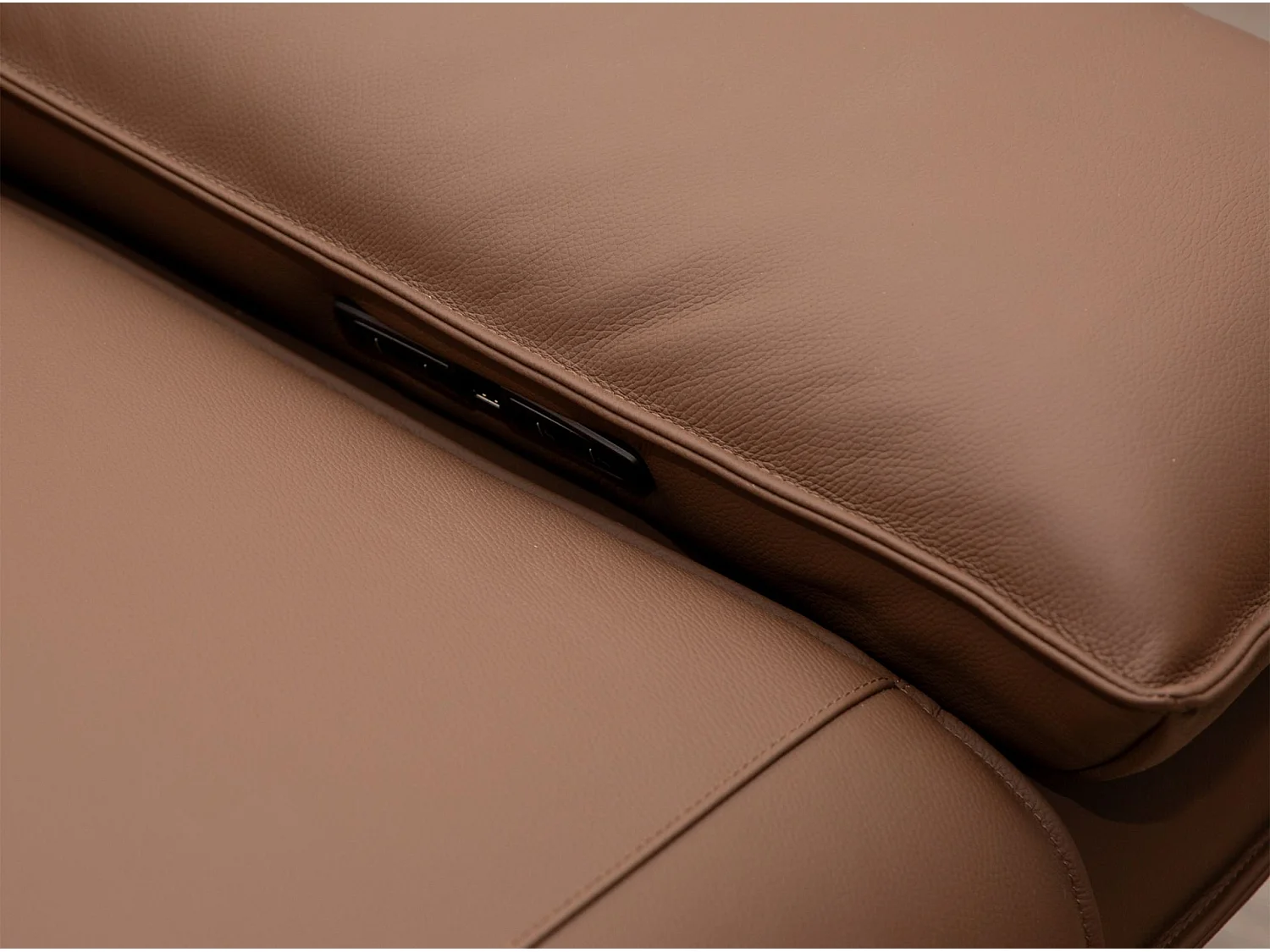 Canapé d'angle relax modulable en cuir marron 6239 ANGEL CERDA