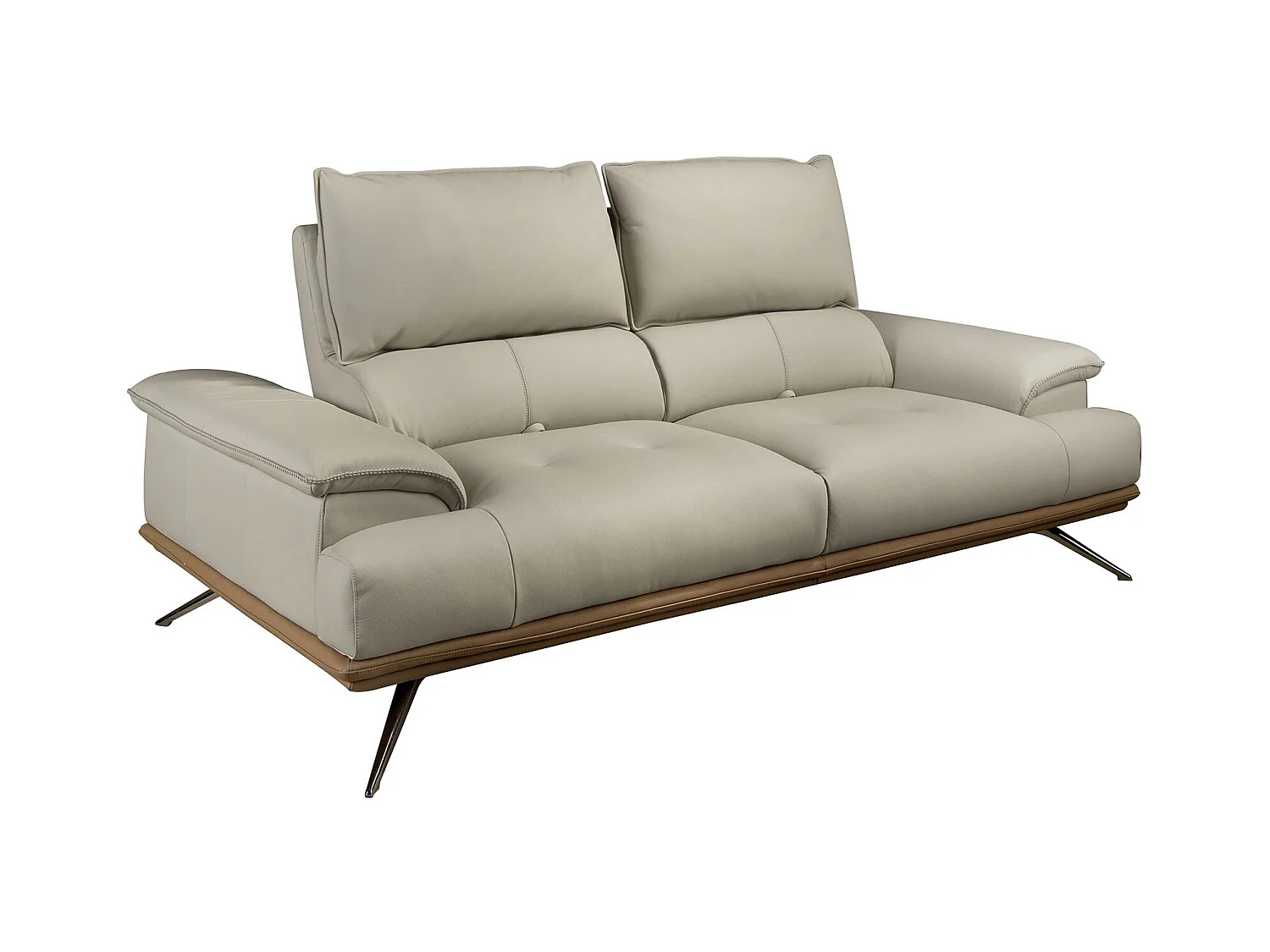 Canapé 2 places en cuir taupe gris 6248 ANGEL CERDA