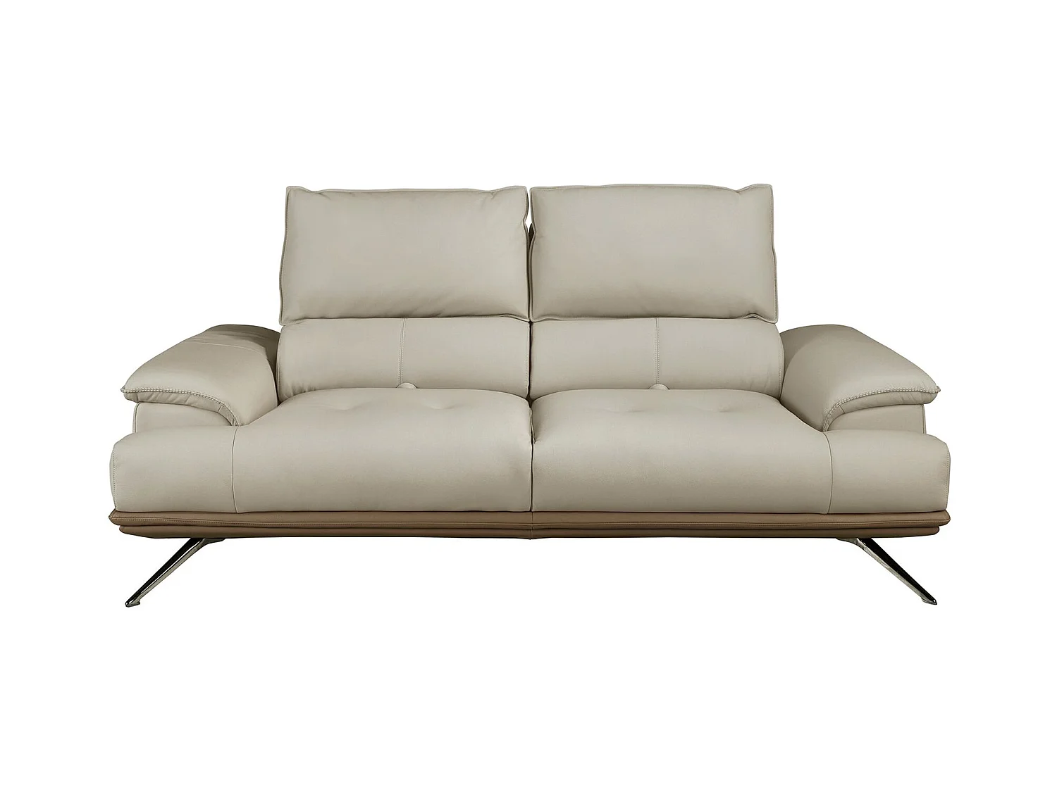 Canapé 2 places en cuir taupe gris 6248 ANGEL CERDA