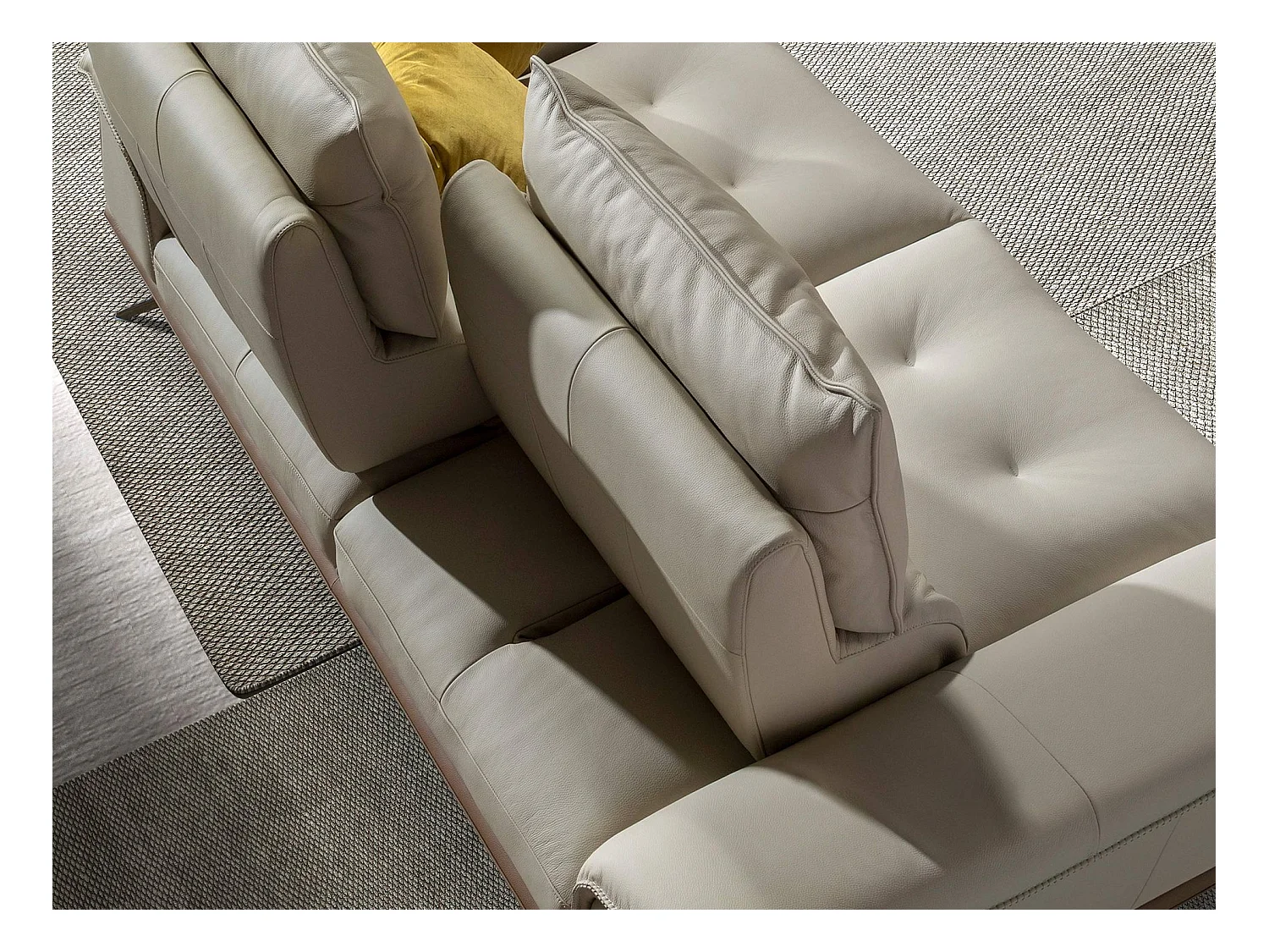 Canapé 2 places en cuir taupe gris 6248 ANGEL CERDA