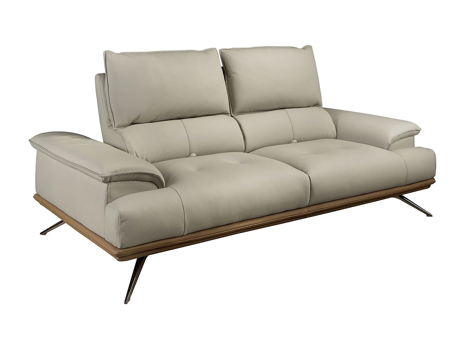 Divano a 2 posti in pelle grigio tortora 6248 ANGEL CERDA