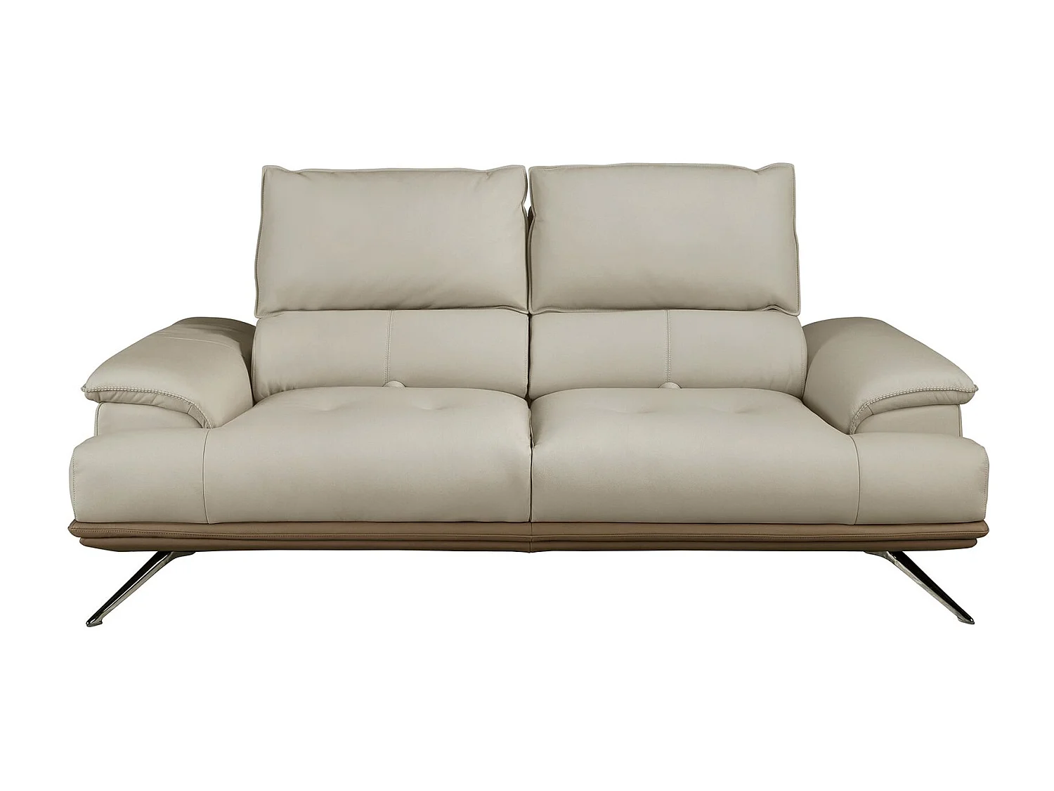 Divano a 2 posti in pelle grigio tortora 6248 ANGEL CERDA