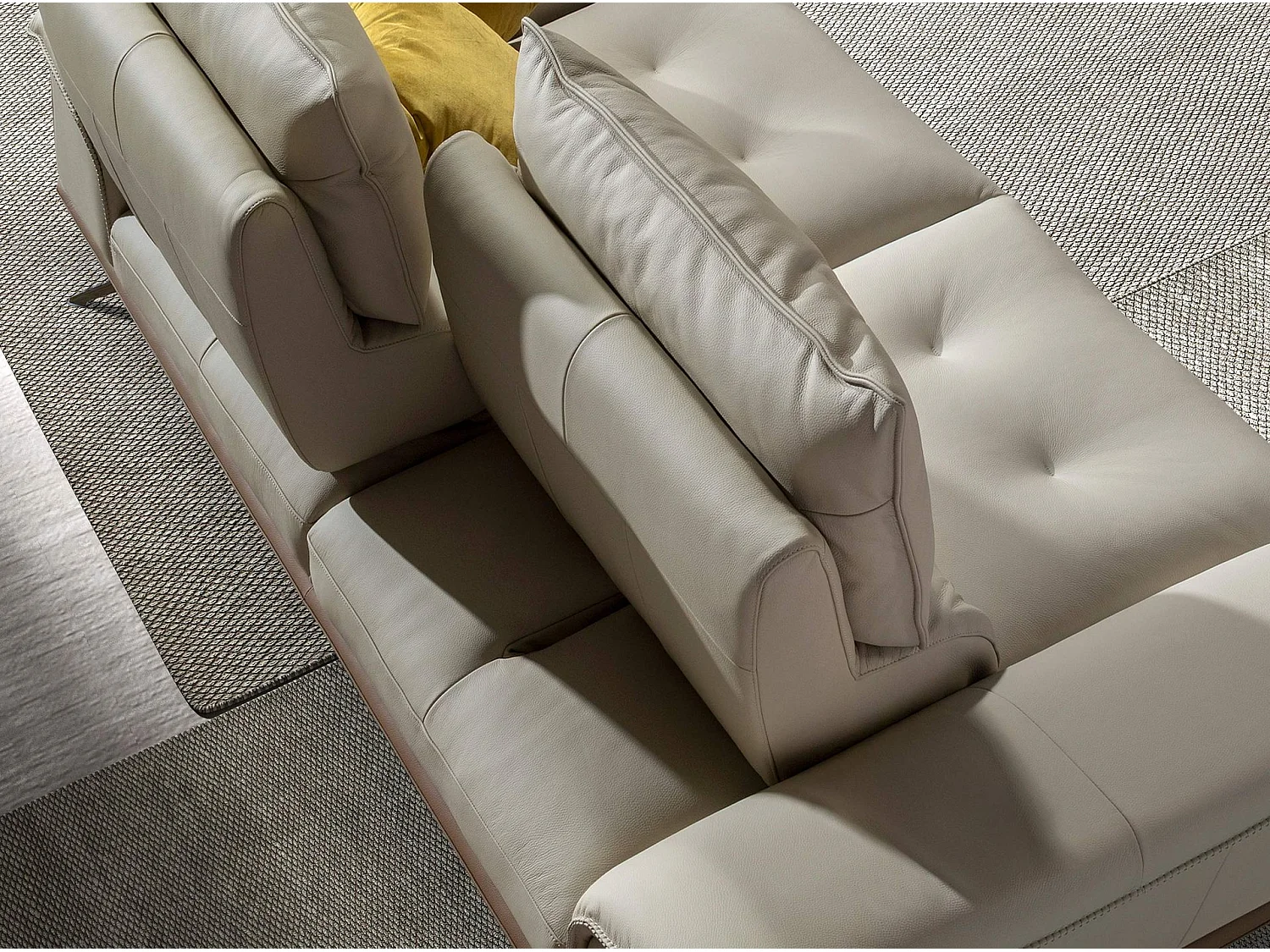 Divano a 2 posti in pelle grigio tortora 6248 ANGEL CERDA