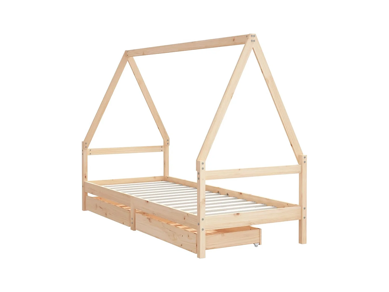 Cadre de lit d'enfants et tiroirs 90x190 bois de pin massif