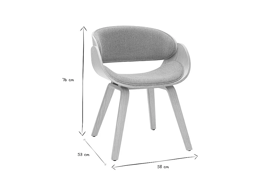 Chaise design en tissu effet velours texturé terracotta et bois clair BENT