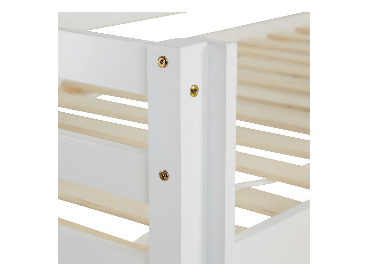 Lit mezzanine pour enfants 90x200 cm Blanc Rideau Vert