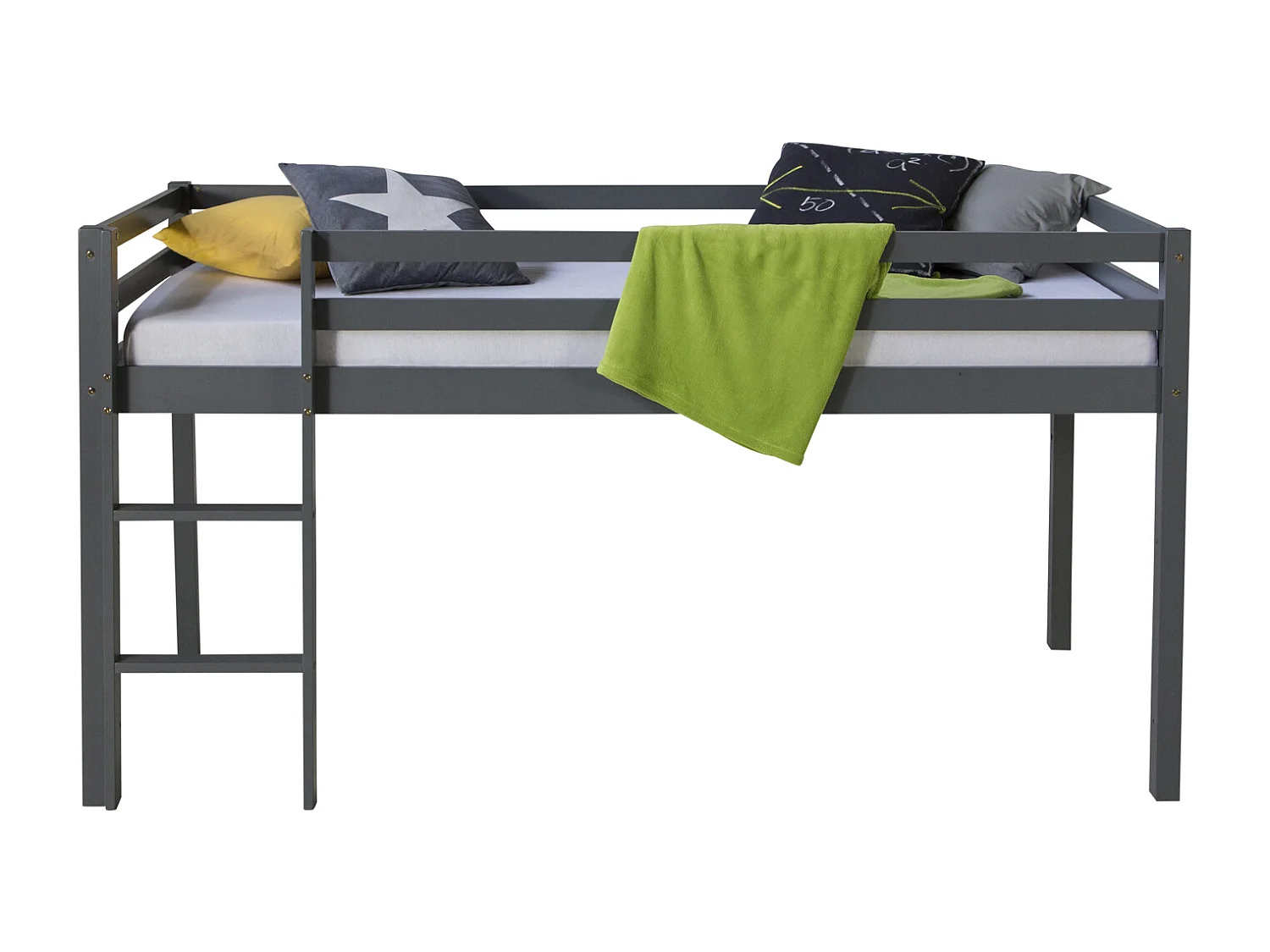 Lit superposé 207x110x97 cm pin gris