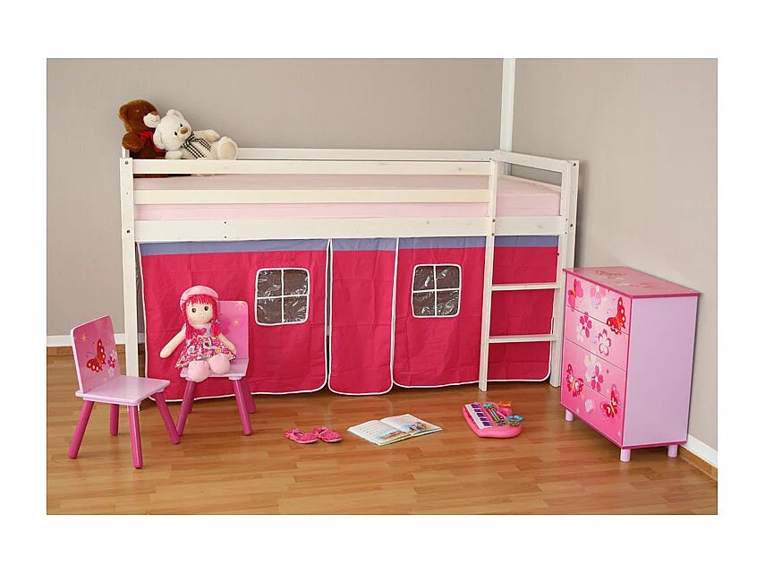 Lit superposé 208x110x97 cm rose