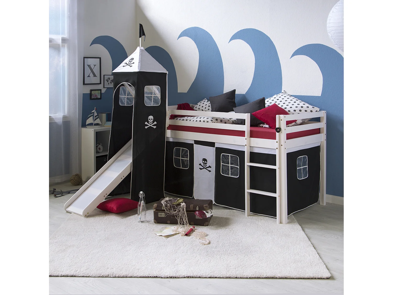 Lit Mezzanine 90x200 cm Noir Pirate