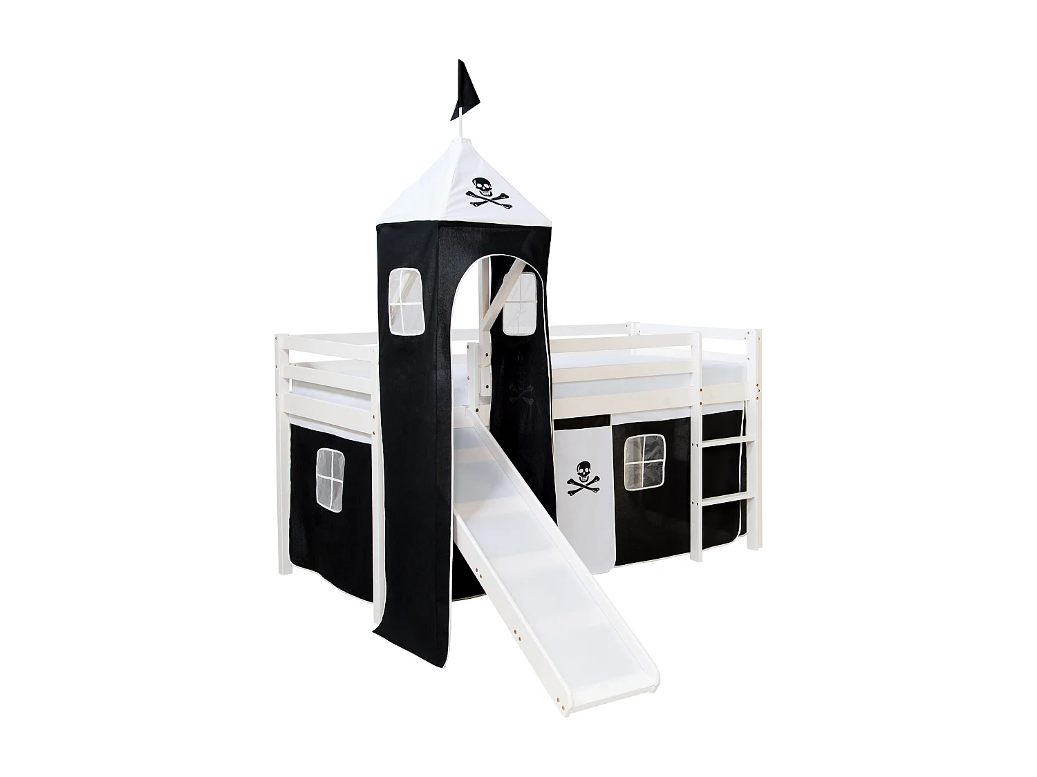 Lit Mezzanine 90x200 cm Noir Pirate