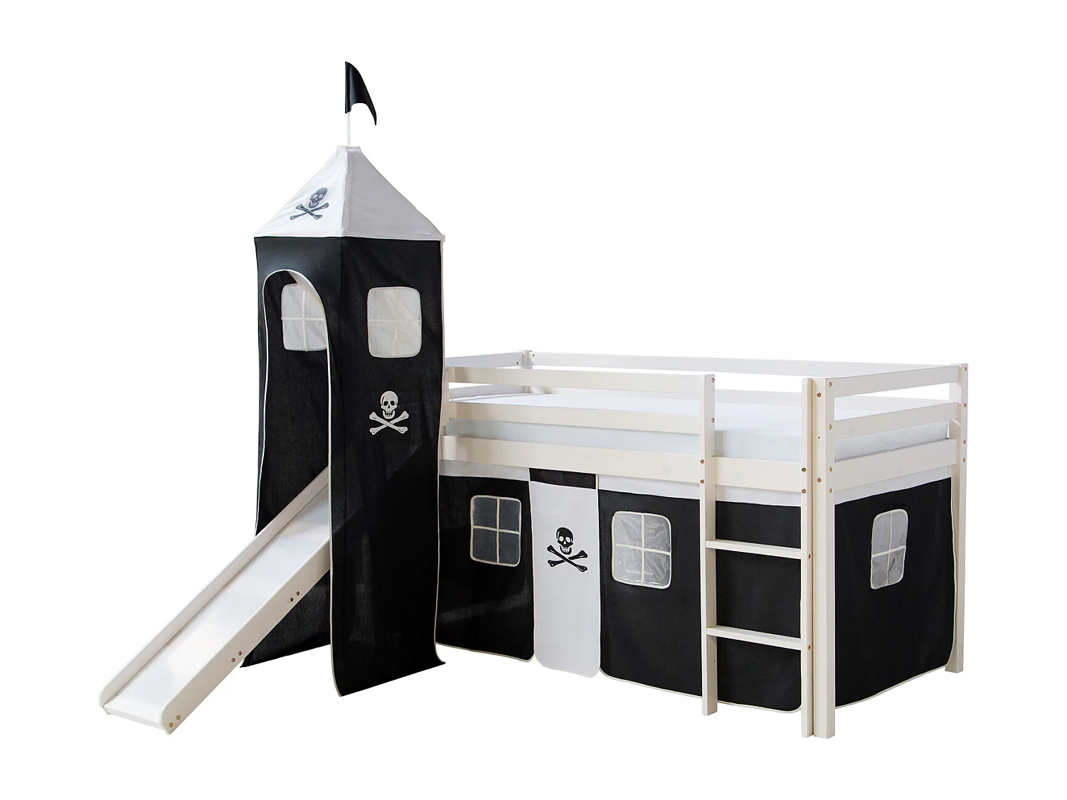 Lit Mezzanine 90x200 cm Noir Pirate