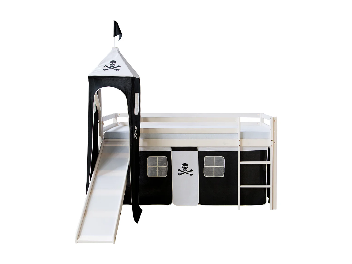 Lit Mezzanine 90x200 cm Noir Pirate