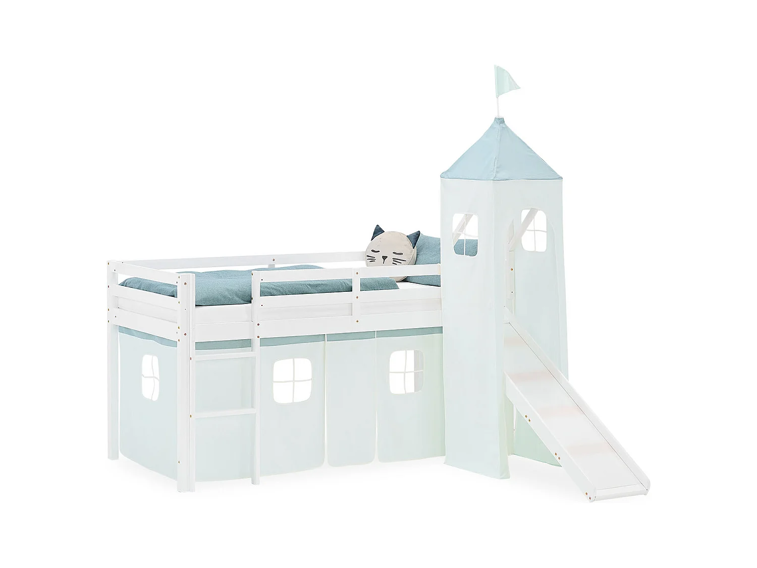 Lit mezzanine pour enfants 90x200 cm Blanc