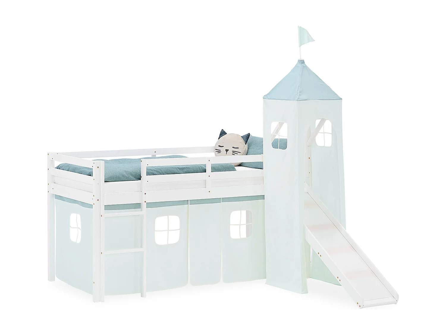 Hochbett für Kinder 90x200 cm Weiß