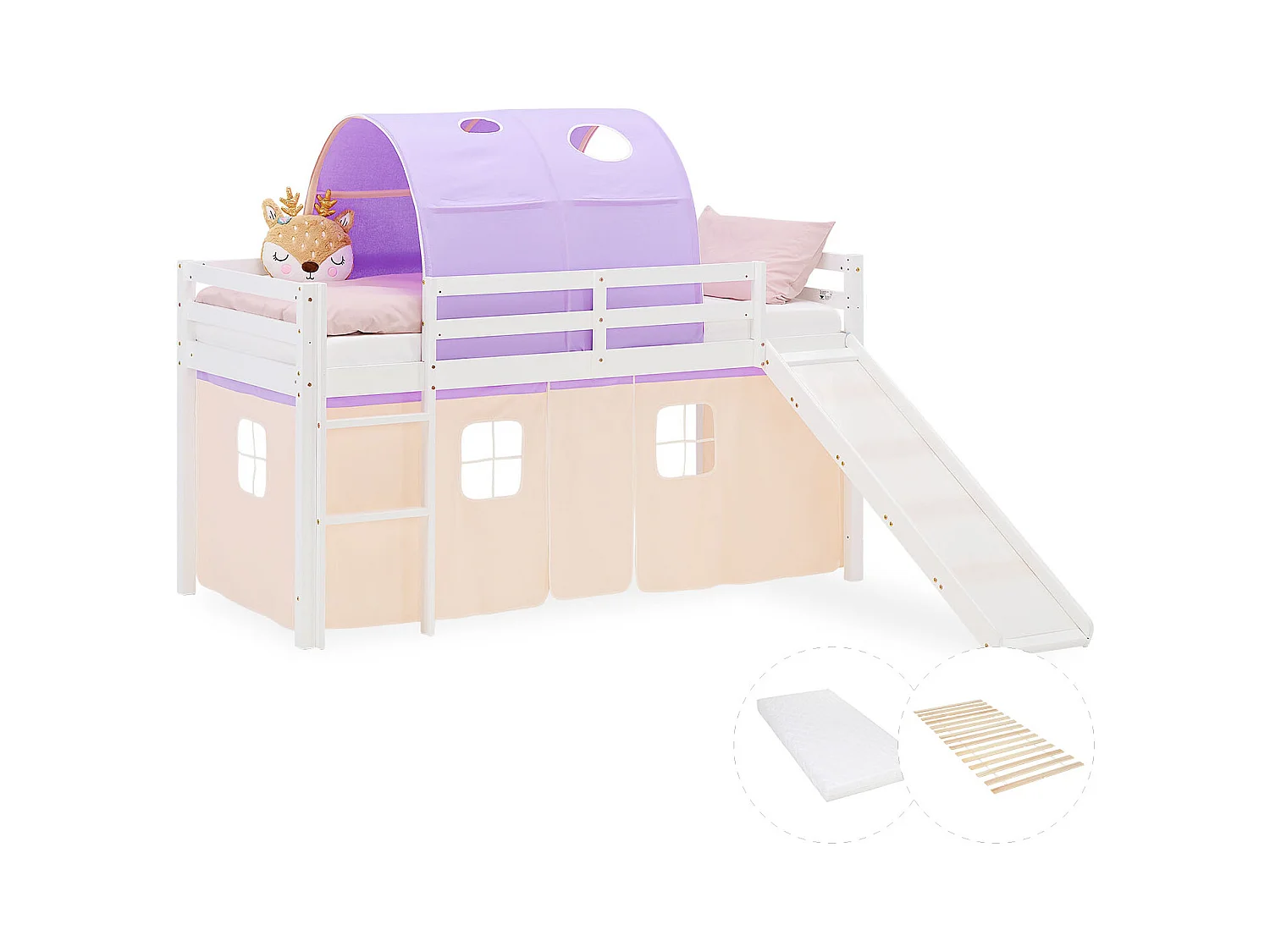 Kinderhoogslaper 90x200 cm wit