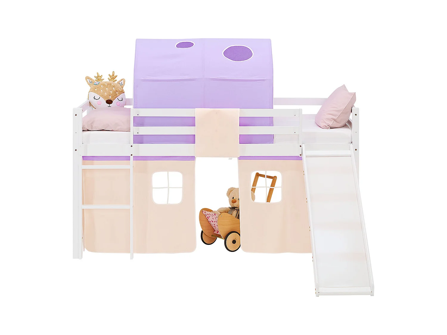 Kinderhoogslaper 90x200 cm wit