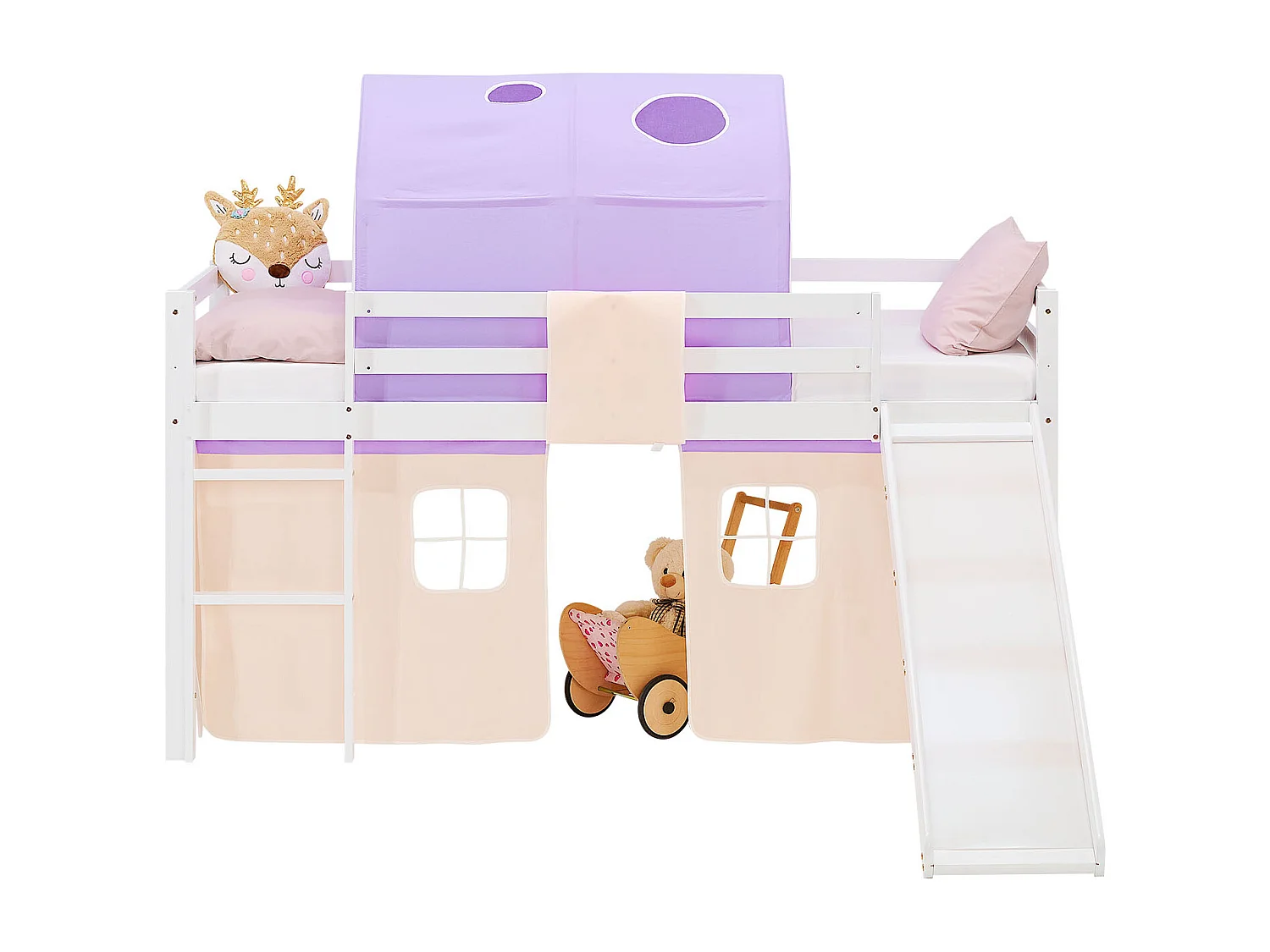 Hochbett für Kinder 90x200 cm weiß