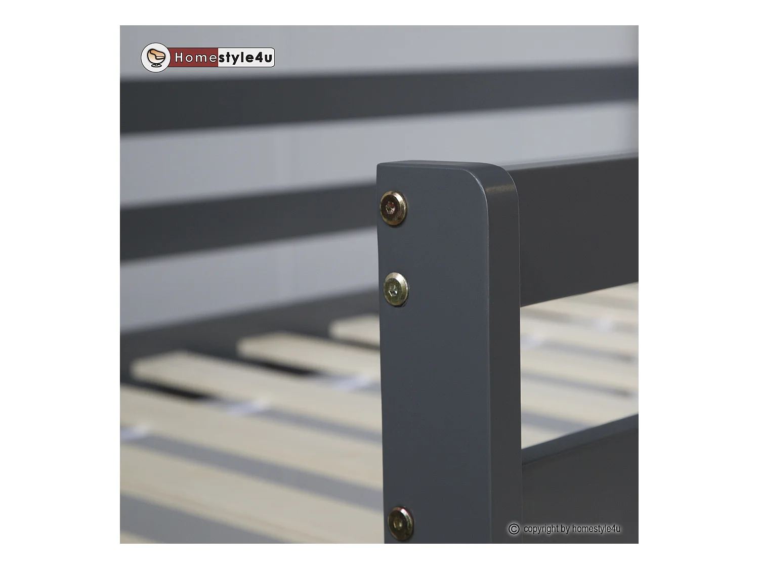 Kinderbett 90x200 cm Grau