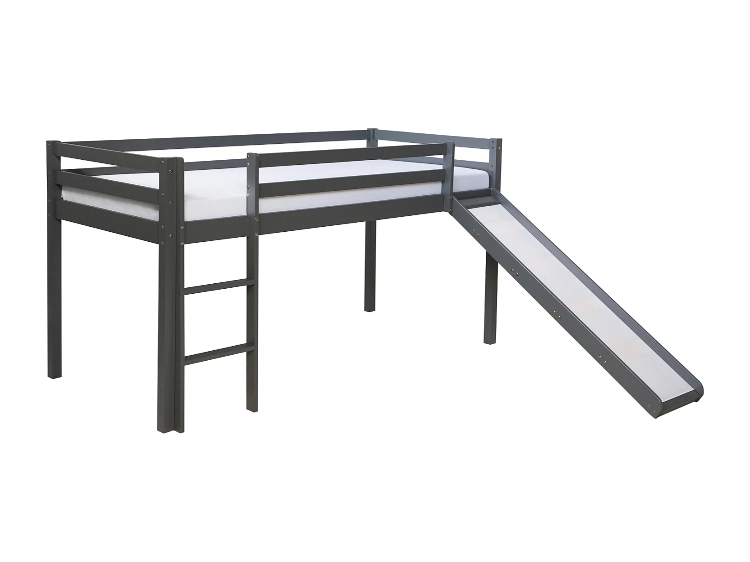 Lit superposé 207x110x97 cm gris Cabane en pin