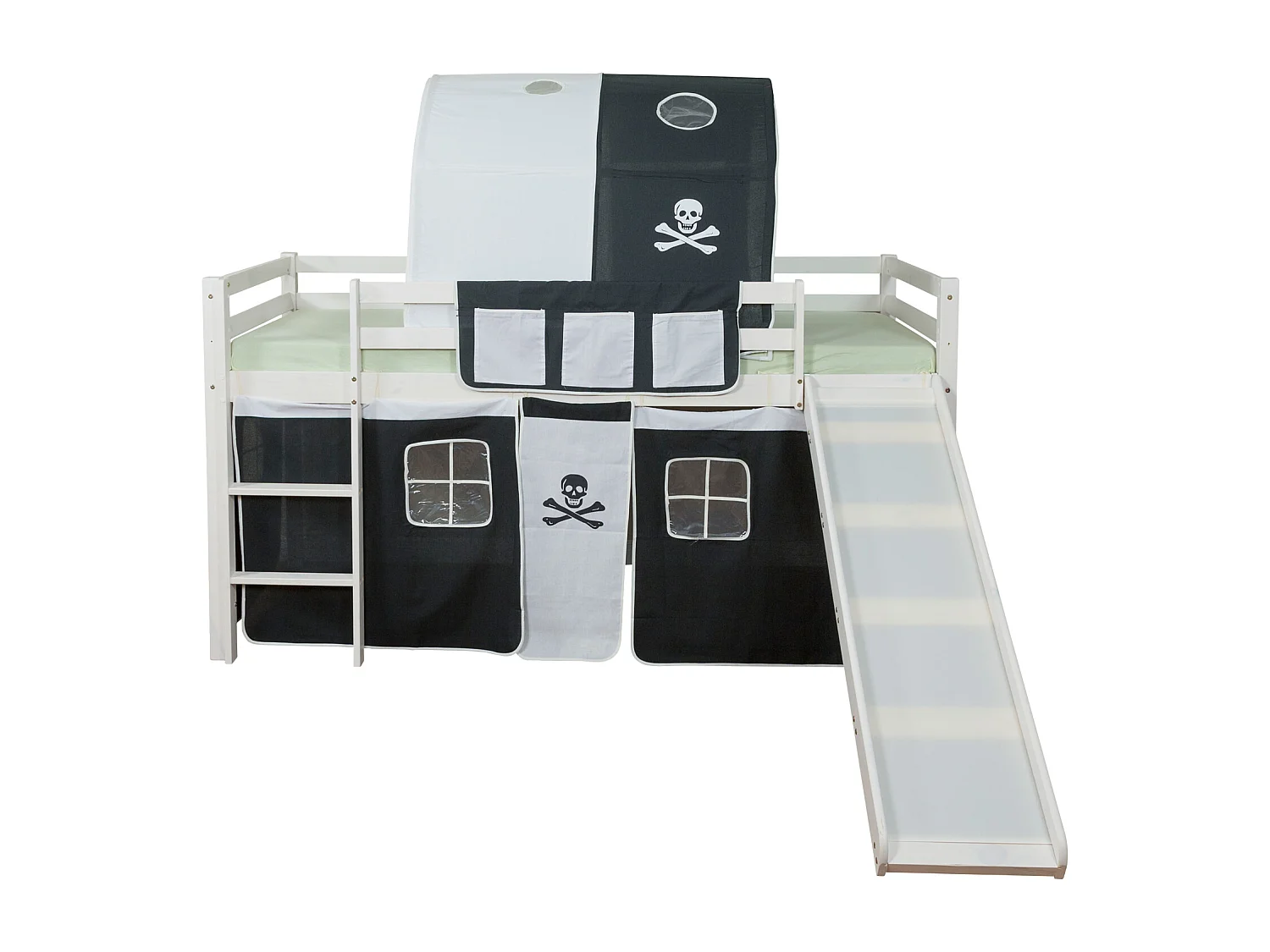 Hochbett 90x200 cm schwarz Pirat