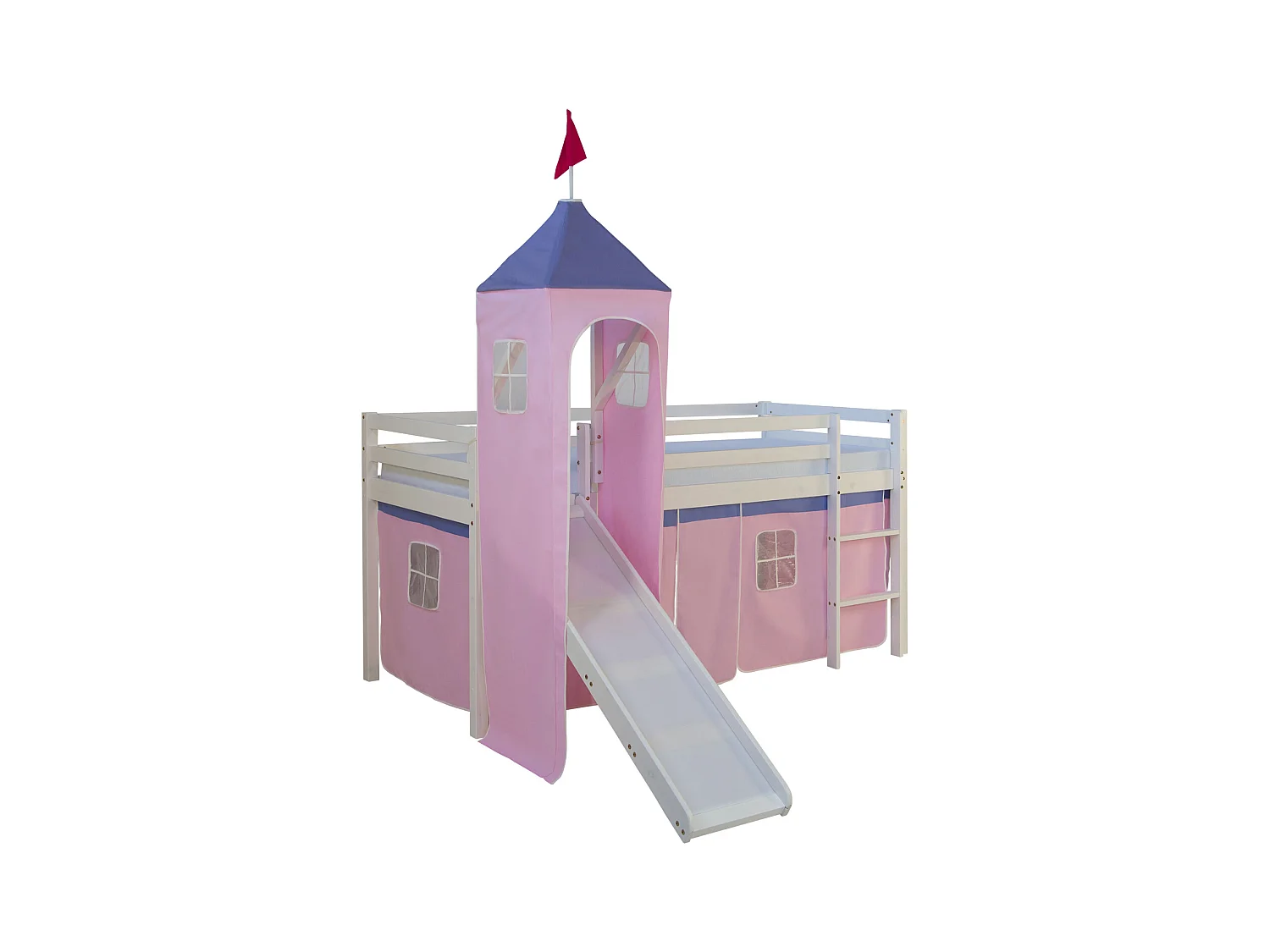 Hochbett 90x200 cm Rosa