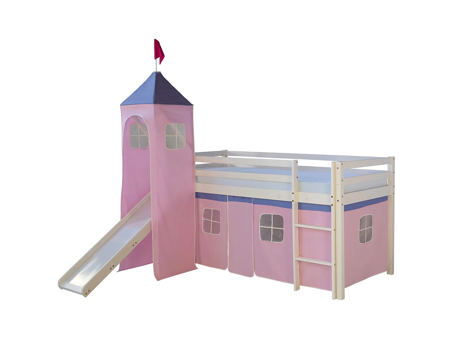 Hochbett 90x200 cm Rosa