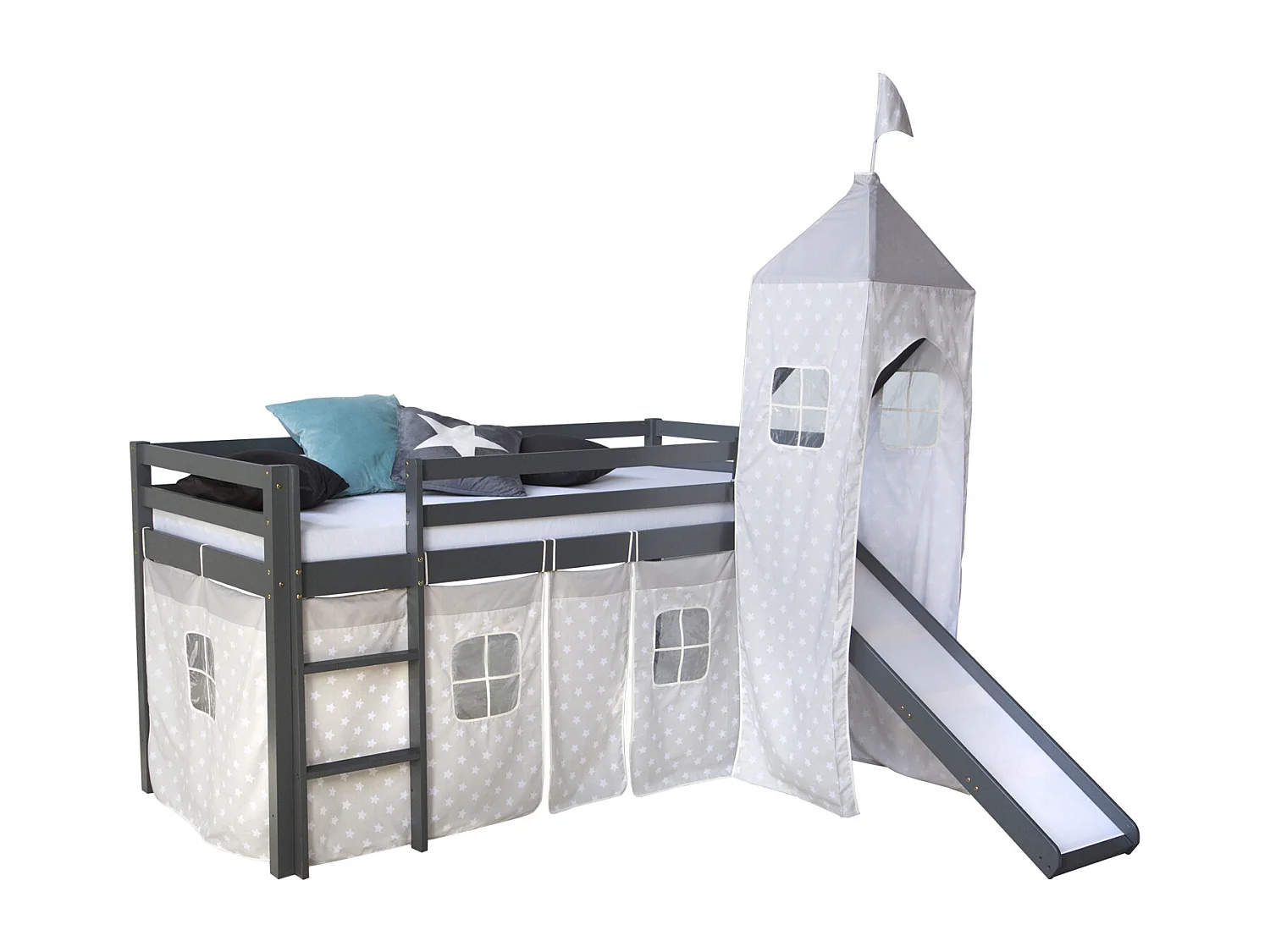 Lit pour enfants 90x200 cm Gris