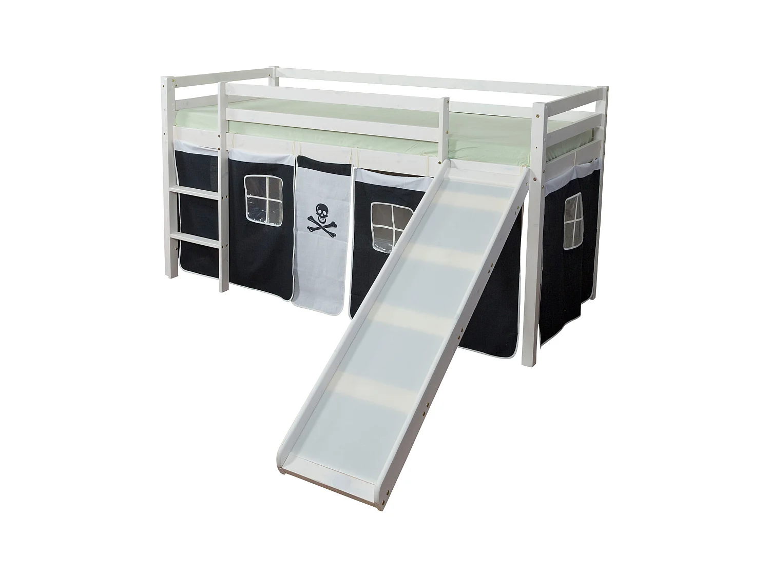 Hochbett 90x200 cm schwarz Pirat