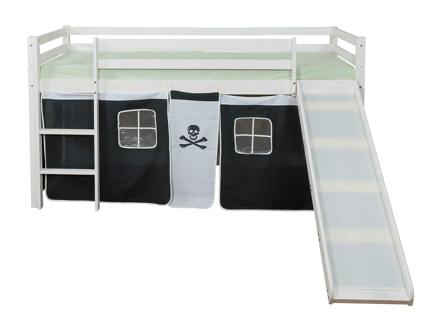 Lit mezzanine 90x200 cm noir pirate