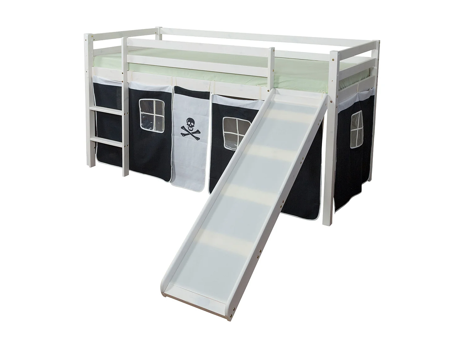 Lit mezzanine 90x200 cm noir pirate