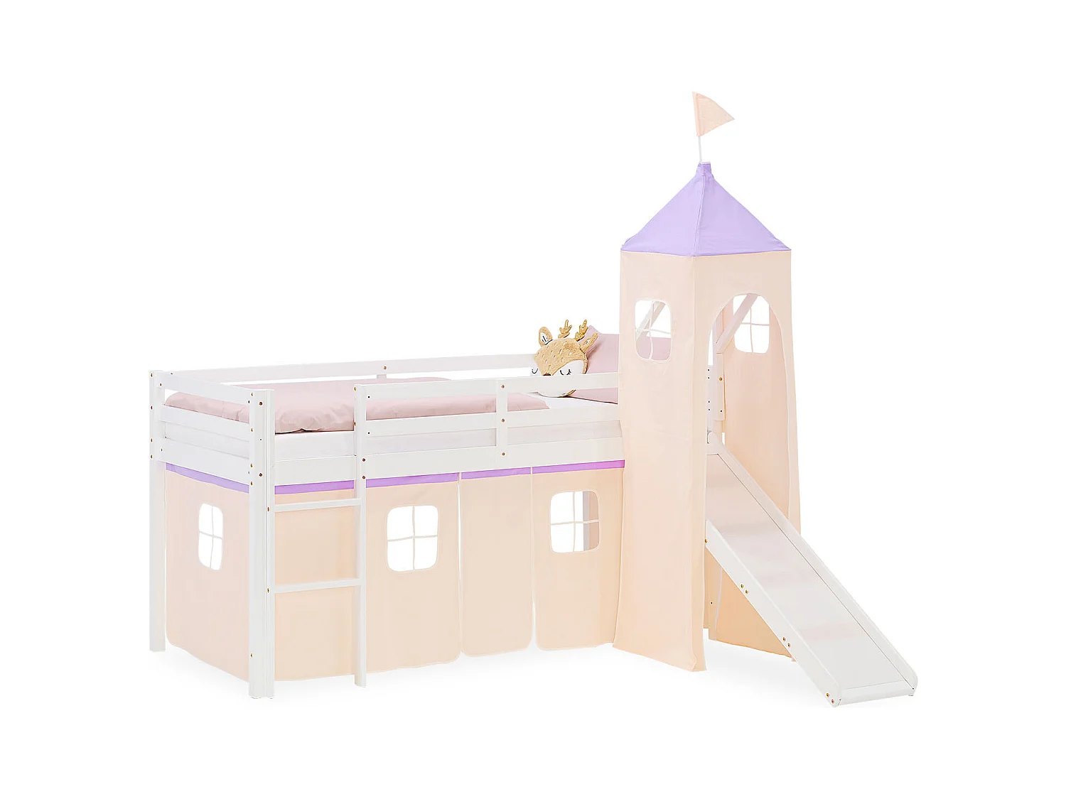 Lit mezzanine pour enfants 90x200 cm Blanc