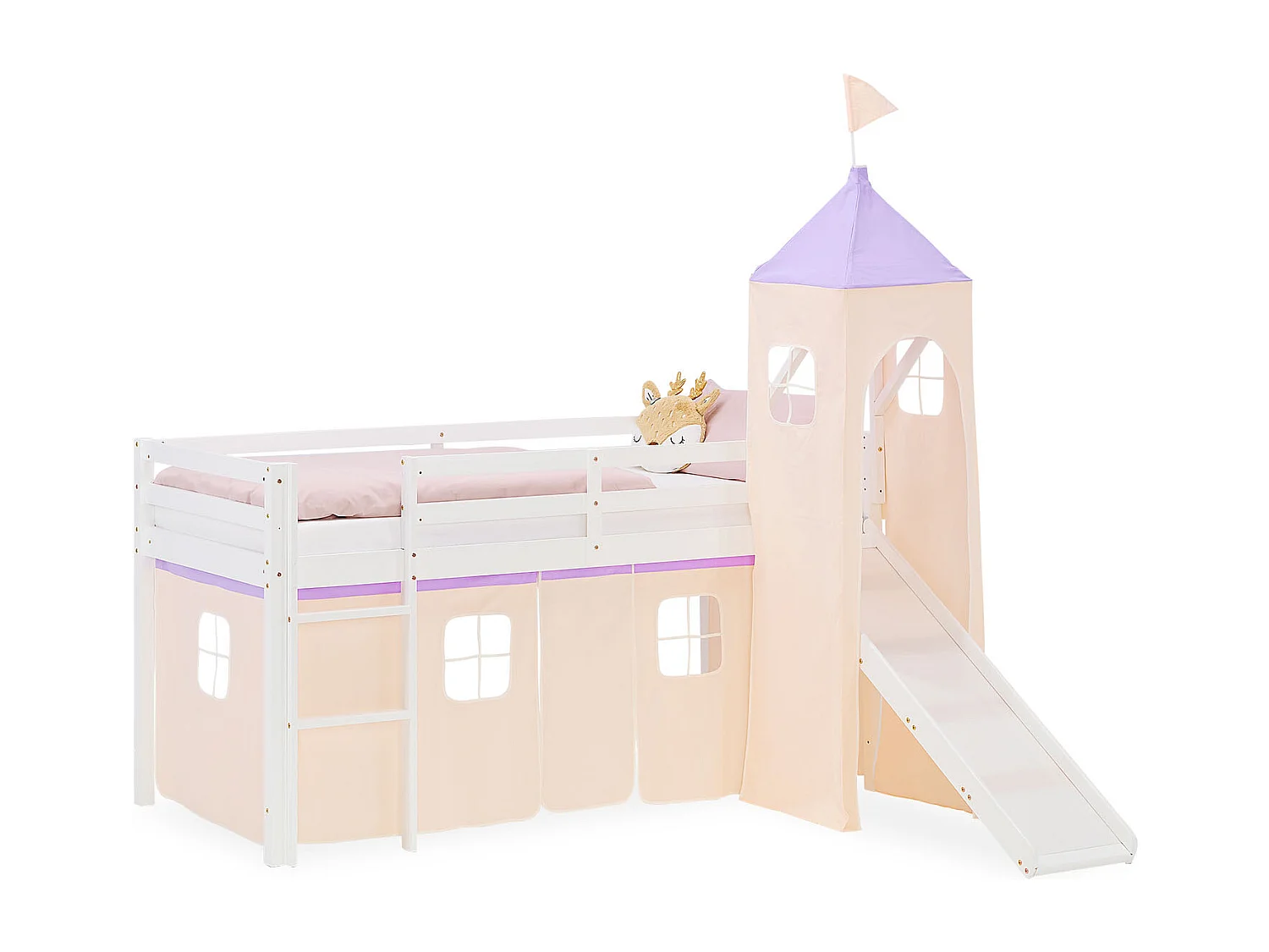 Hochbett für Kinder 90x200 cm Weiß