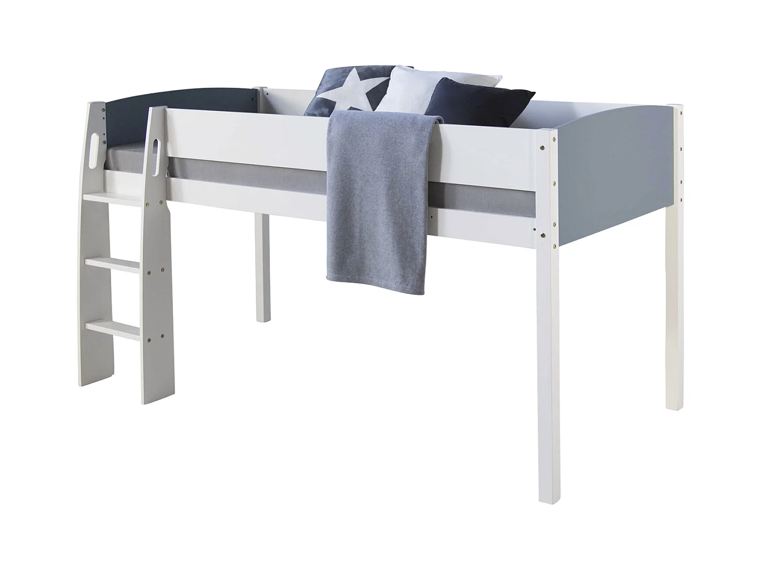 Etagenbett 90x200 cm weiß grau