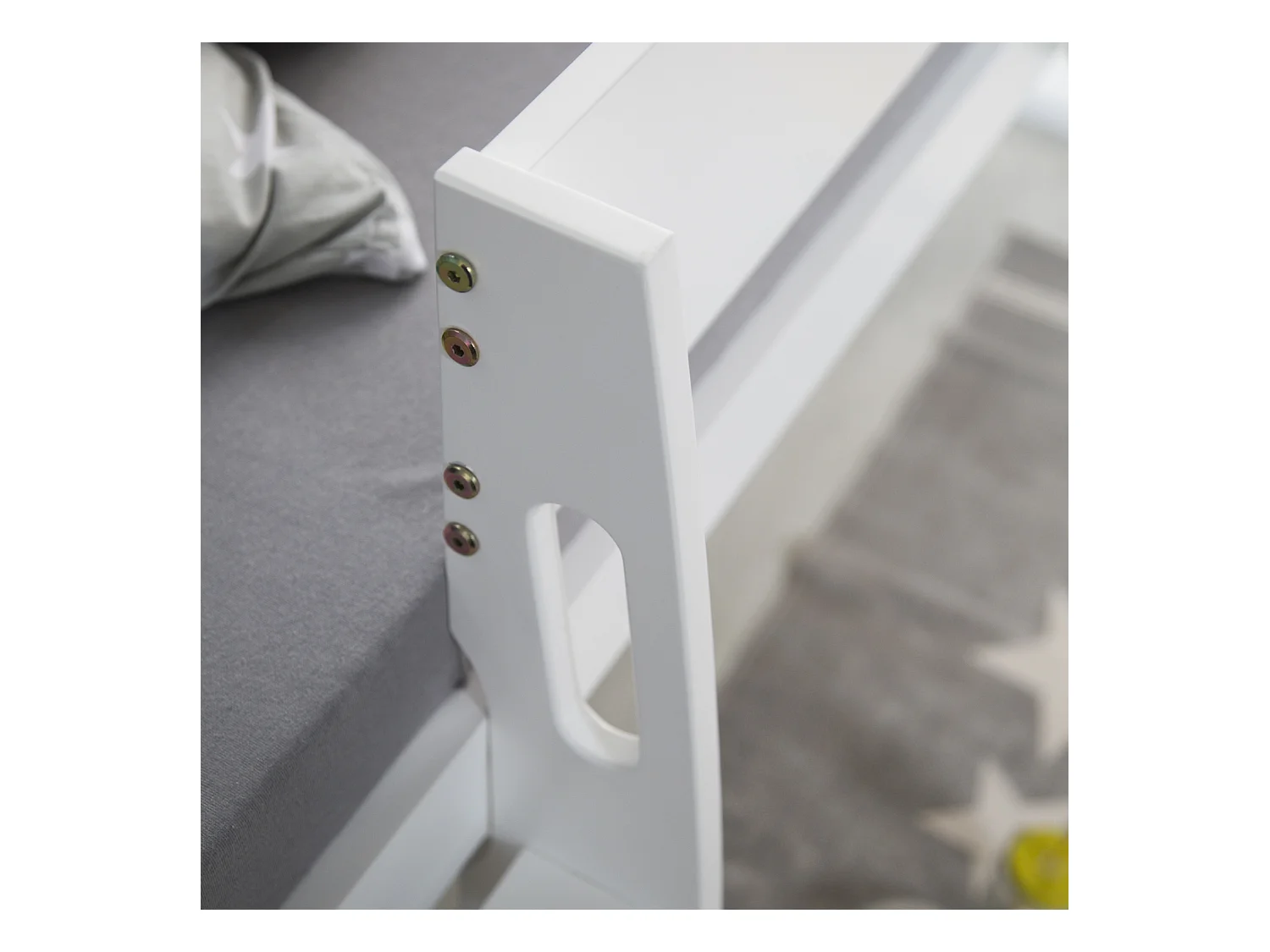 Etagenbett 90x200 cm weiß grau