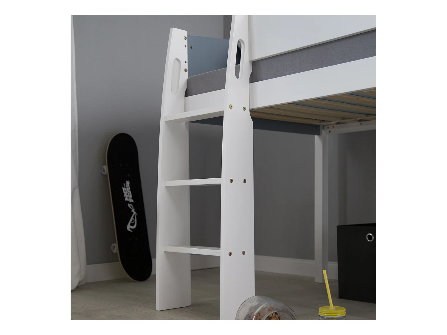 Etagenbett 90x200 cm weiß grau