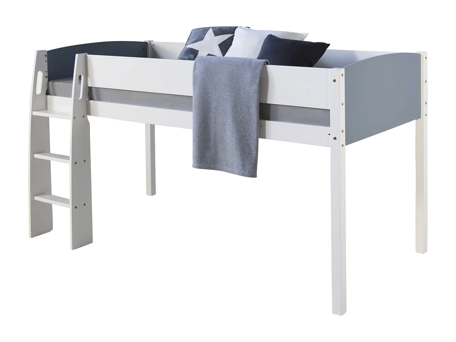 Lit superposé 90x200 cm blanc gris