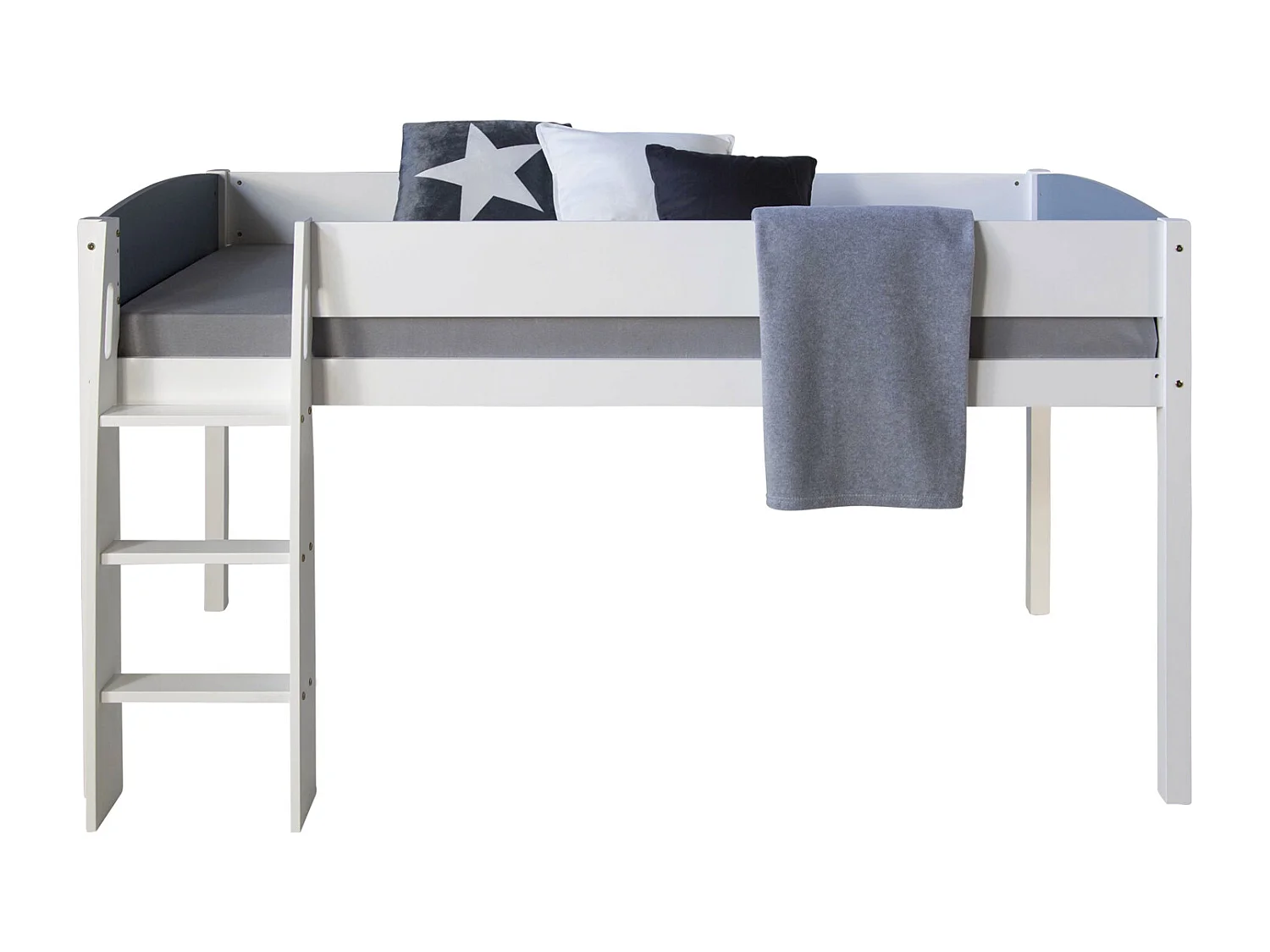 Lit superposé 90x200 cm blanc gris