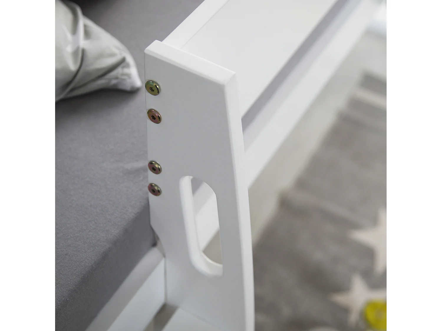 Lit superposé 90x200 cm blanc gris