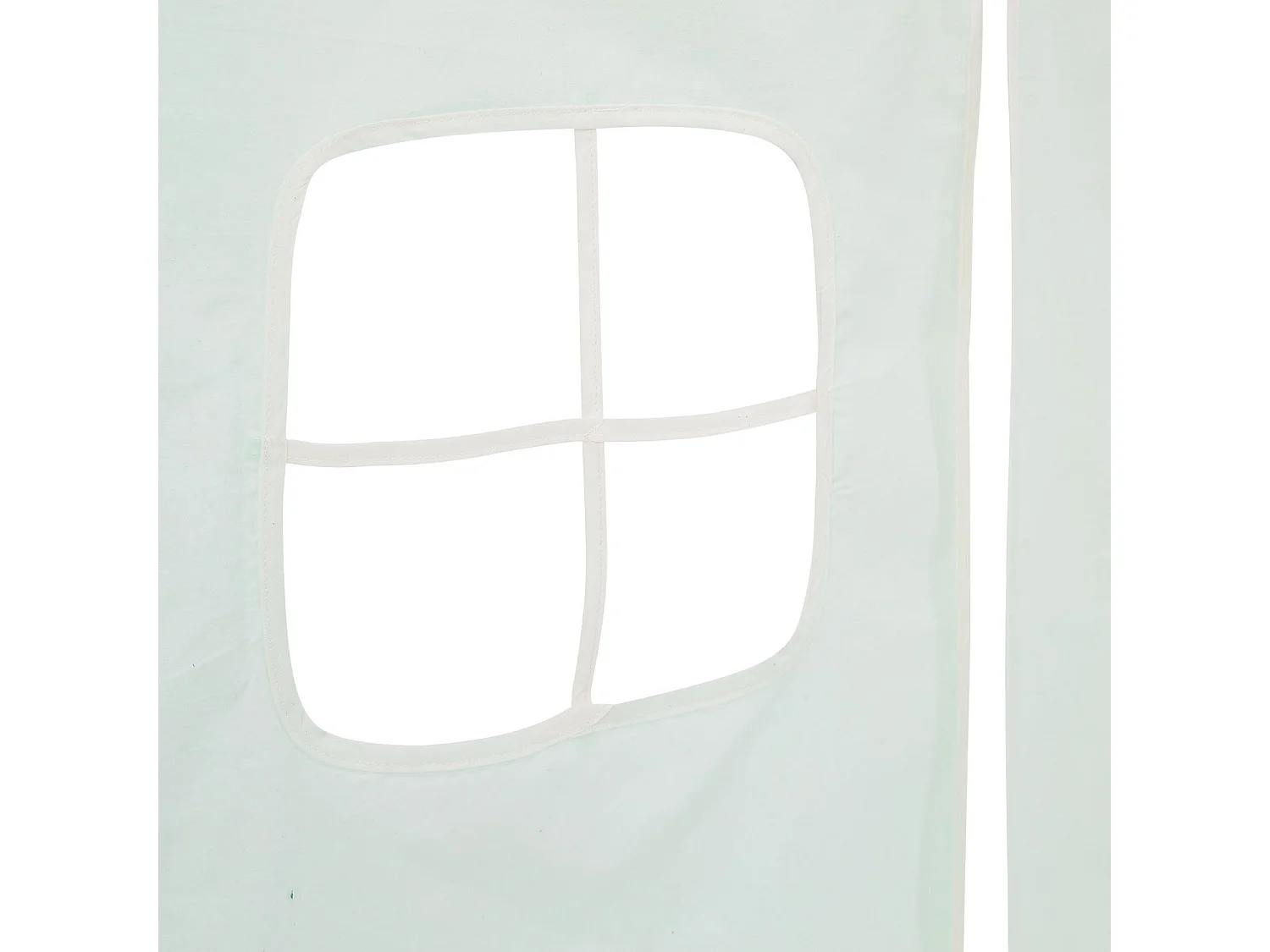 Hochbett für Kinder 90x200 cm weiß mit mintgrünen Vorhang