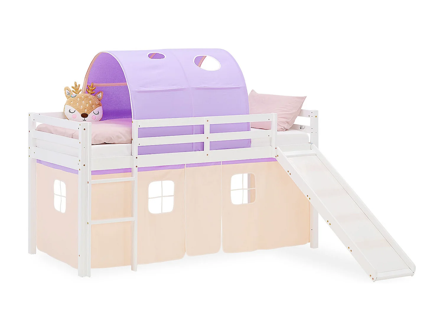 Hochbett für Kinder 90x200 cm Weiß