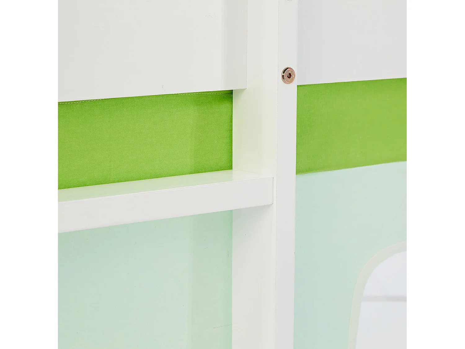 Hochbett für Kinder 90x200 cm Weiß Grün