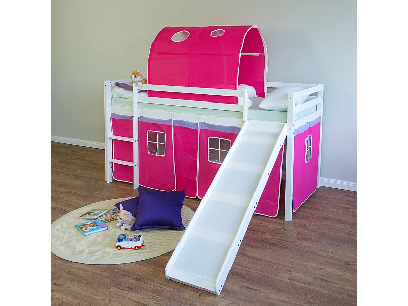 Łóżko piętrowe 90x200 cm czerwone 1490