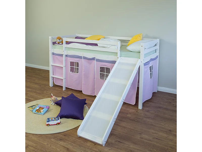 Hochbett 90x200 cm rosa 1464