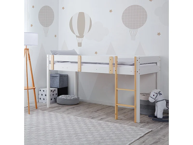 Łóżko piętrowe 90x200 cm białe