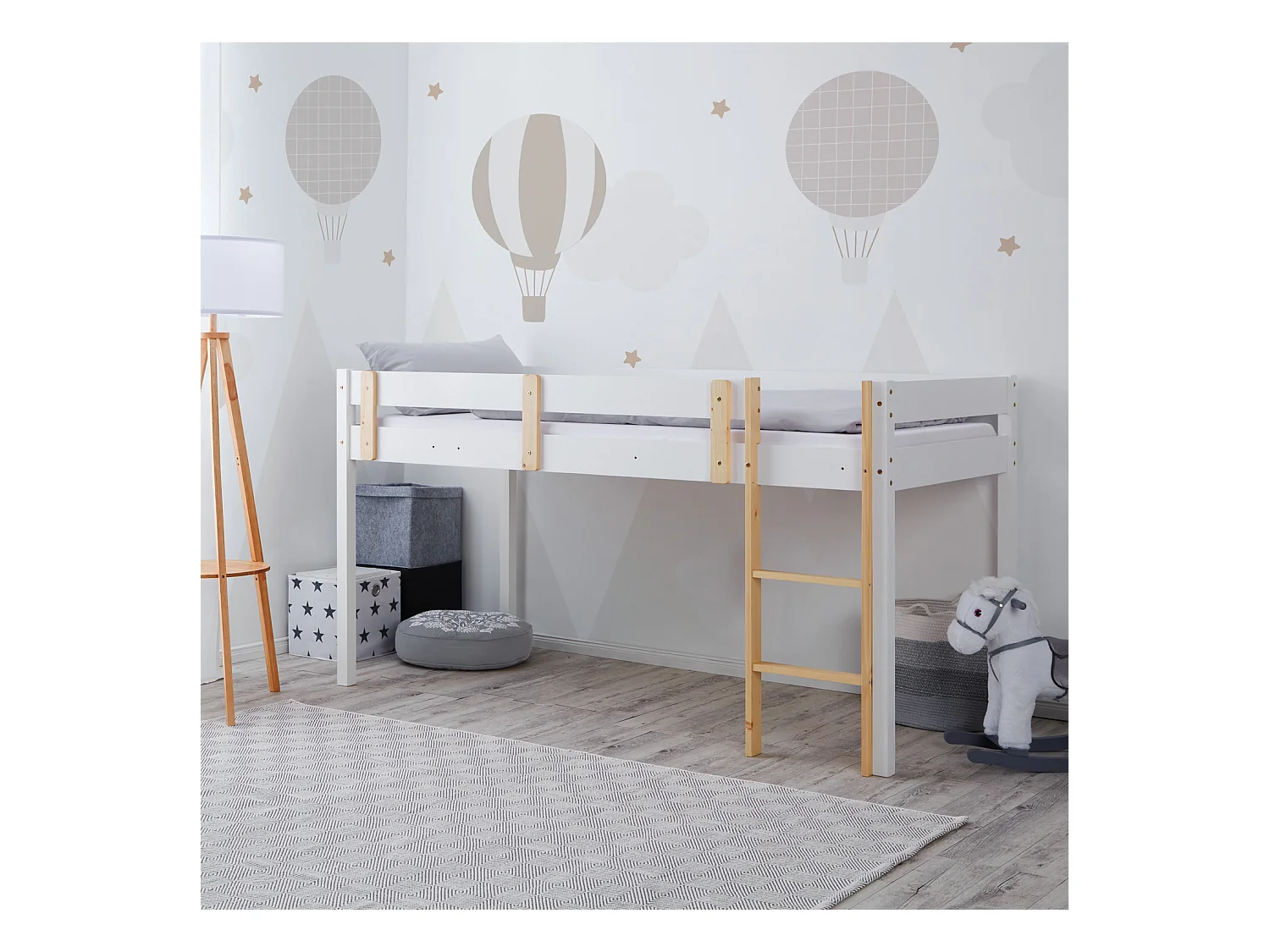 Etagenbett 90x200 cm weiß