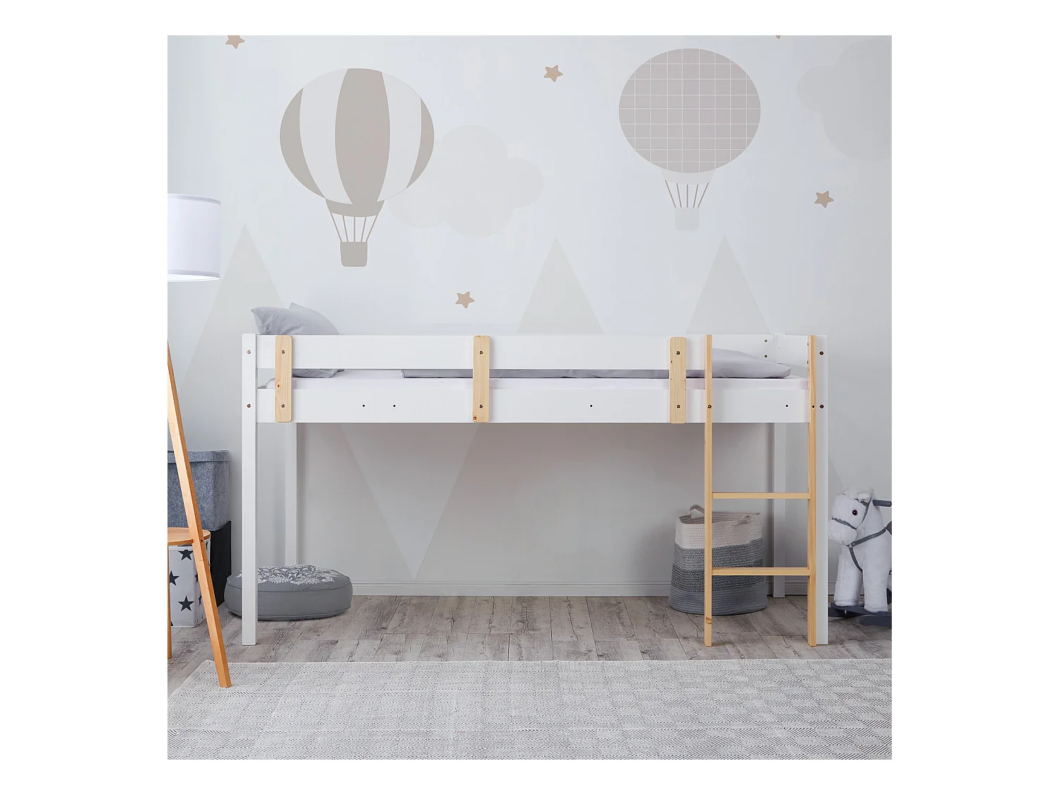 Etagenbett 90x200 cm weiß